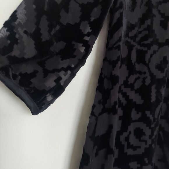 Juicy Couture Tunic Dress Size 2 Black Velvet Burnout Sheer Beaded - Picture 5 of 11